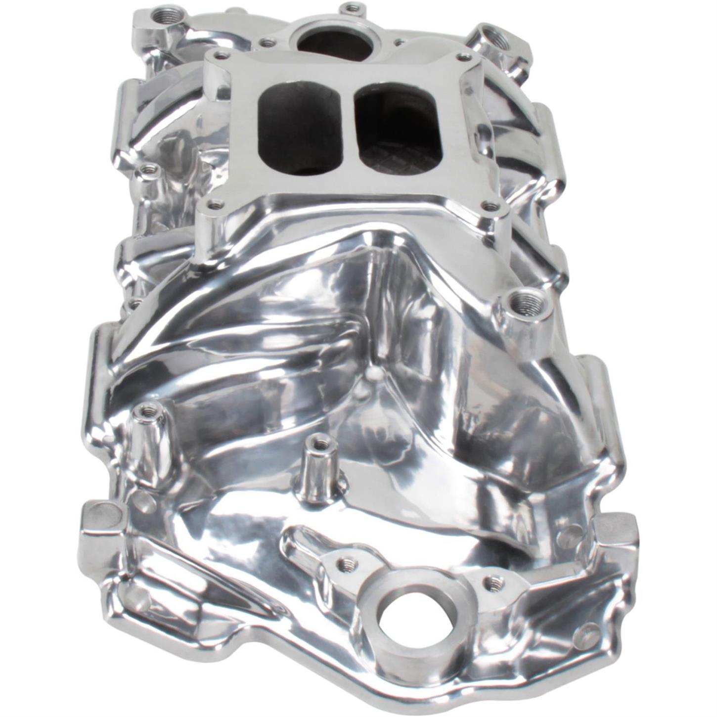 195786 SBC Intake Manifold Kit w/ Gaskets & Air Cleaner, Polish