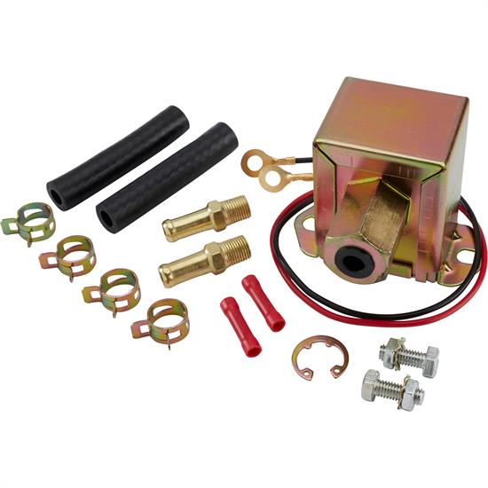 12 Volt Fuel Pump Electric Universal 4-7 PSI 25-35 GPH Fittings Rub Mnt Pad 7781