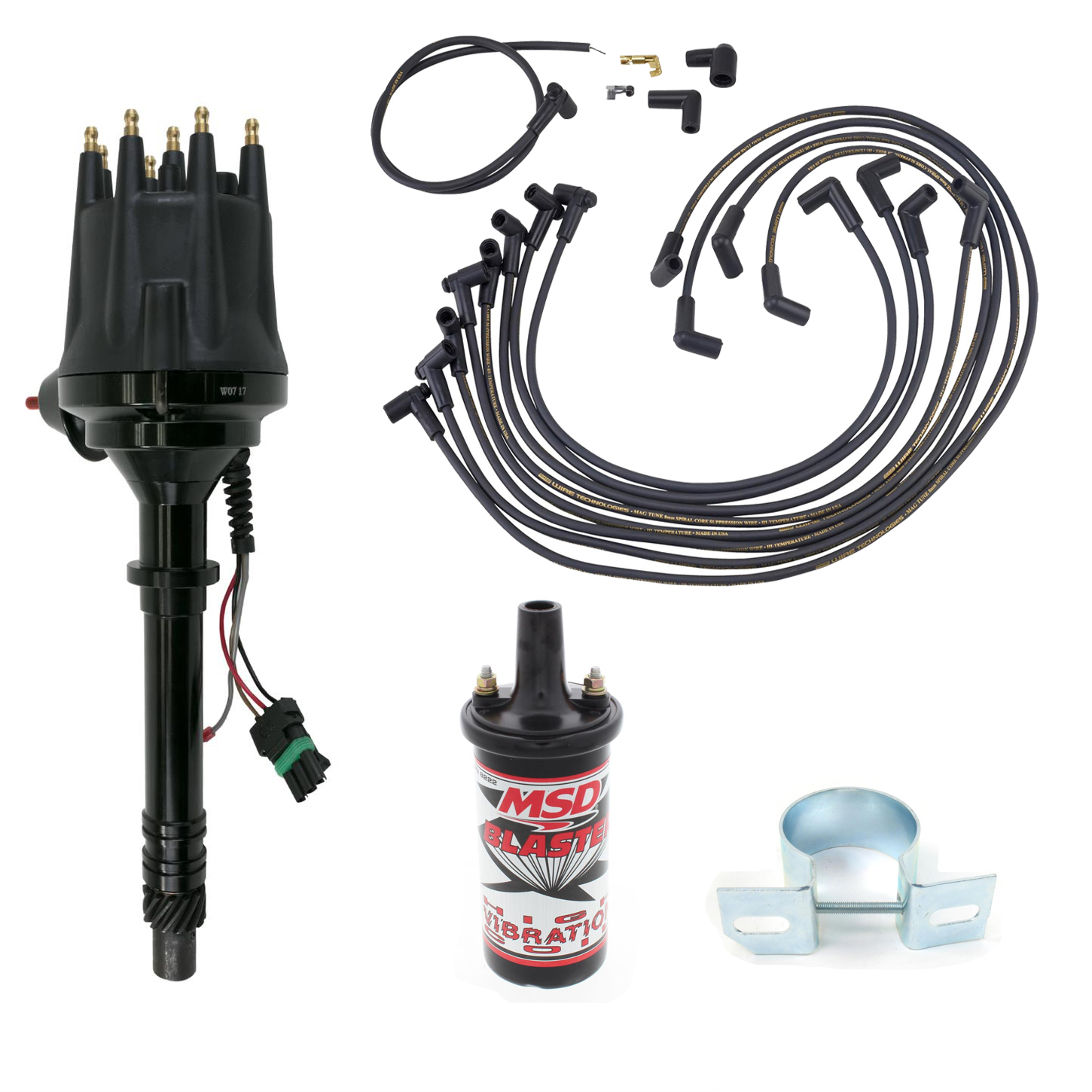 Ready to Run Pro Billet Distributor w/ Coil and Wires, SBC, Black