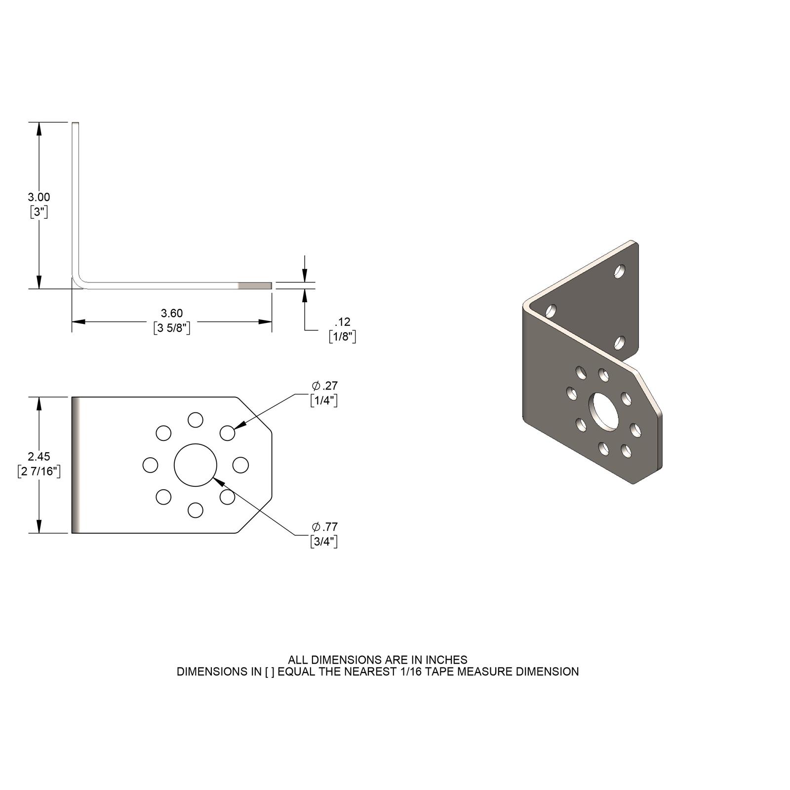 Steel Battery Disconnect Switch Mount Bracket