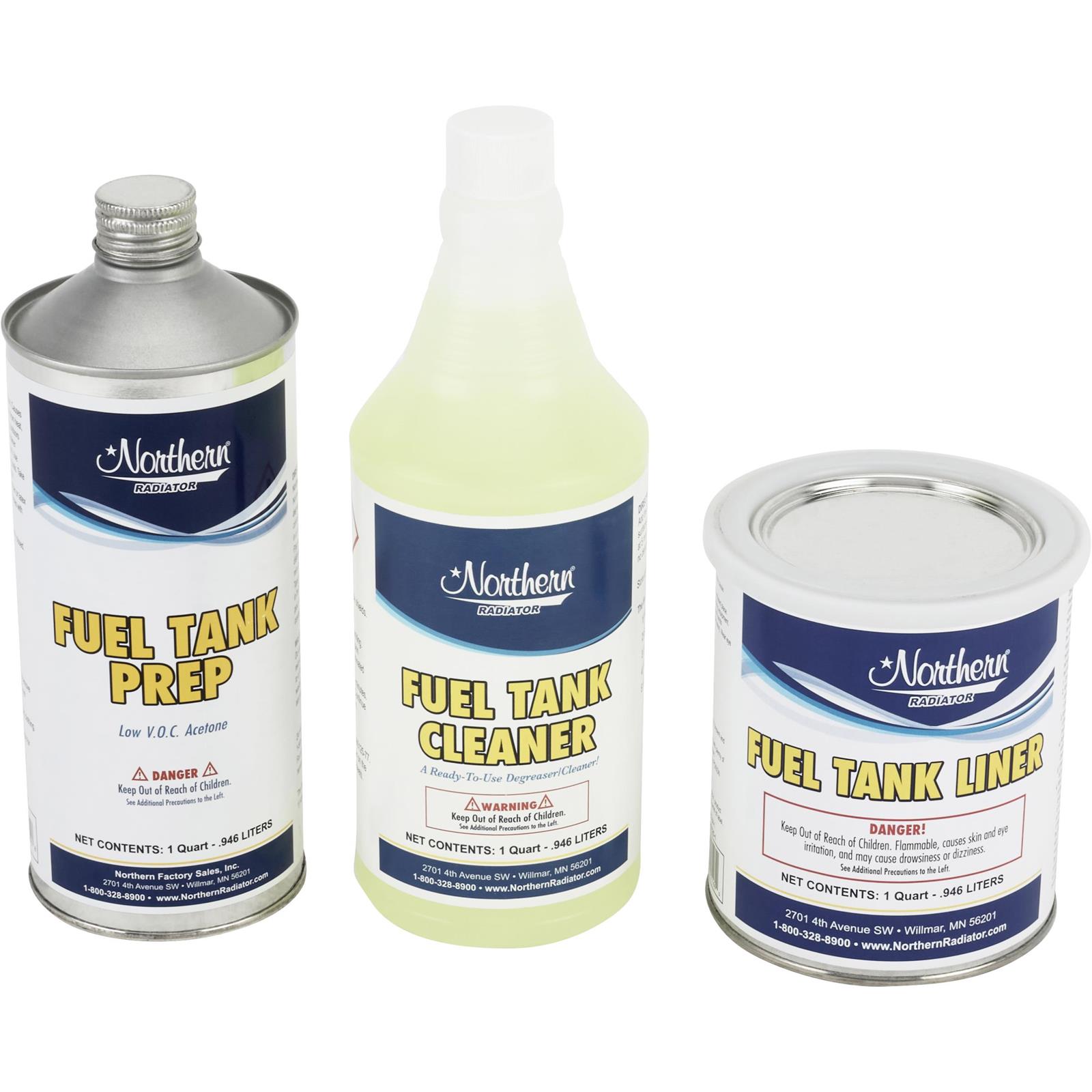 Gas Fuel Tank Cleaner/Prep/Liner Leak Repair Kit