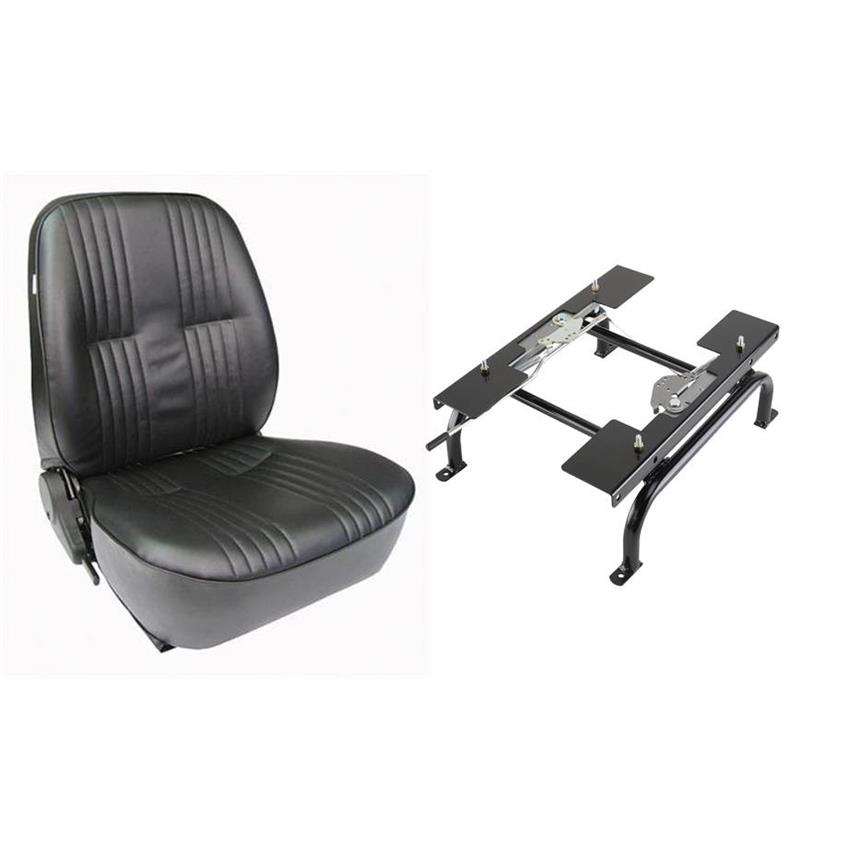 Low Back Vinyl Bucket Seat, Passenger Side, Black, w/Seat Mount