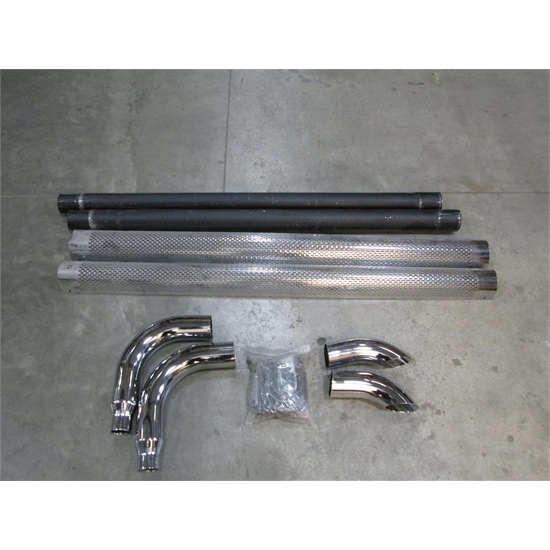 Garage Sale Chrome Side Exhaust Pipes With Mufflers, 70 Inch