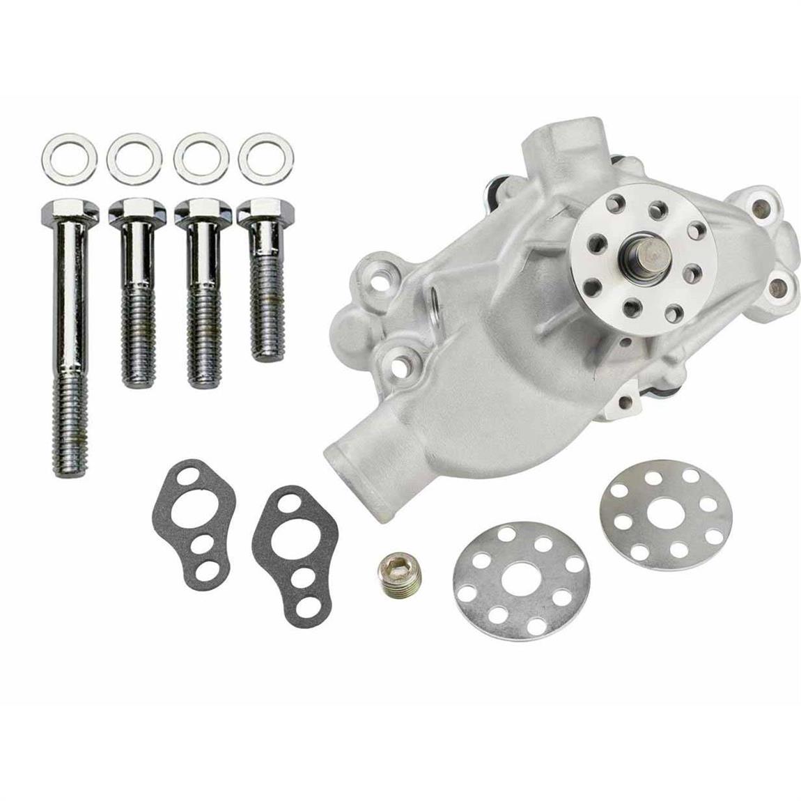 Small Block Chevy Short Race Water Pump and Bolt Kit