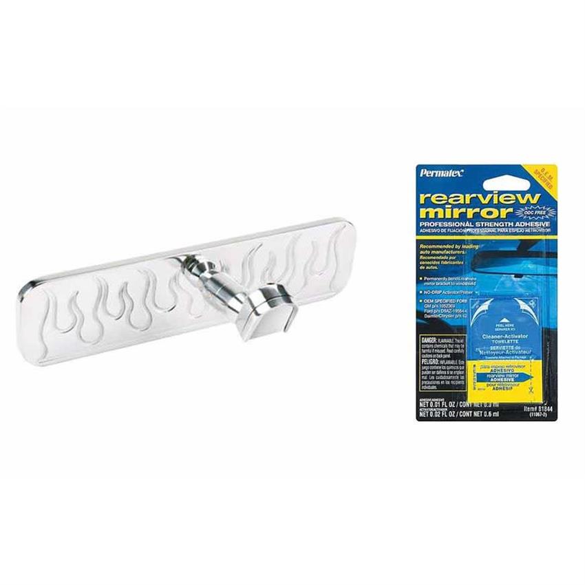 Flamed Interior Rear View Mirror & Glue