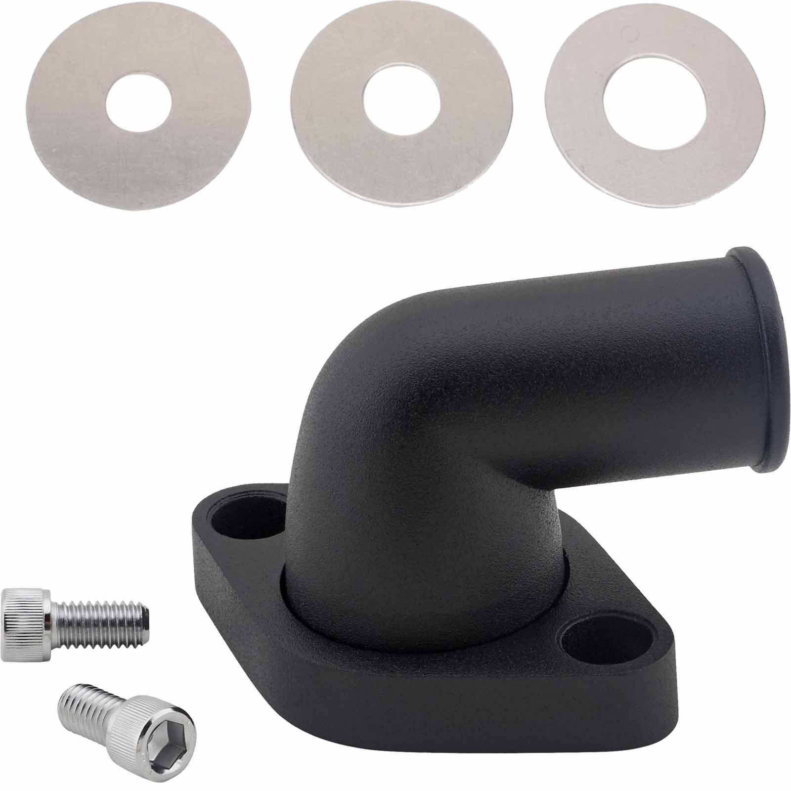 Chevy V8 90 Degree Aluminum Swivel Water Neck & Restrictor Kit