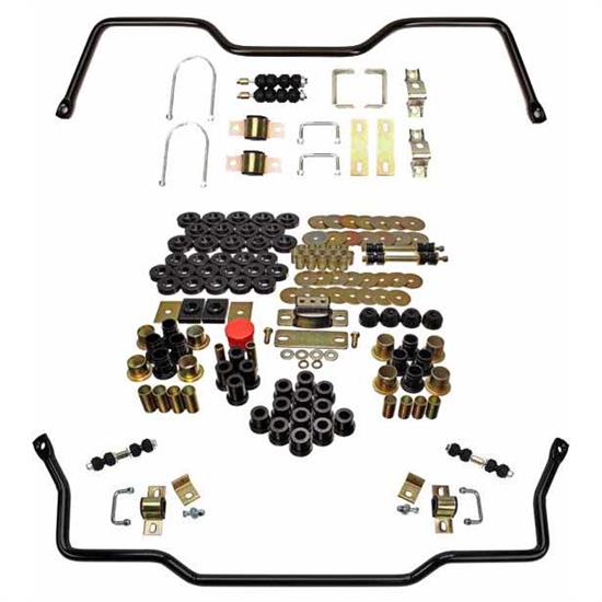 55-57 Sway Bar Front & Rear and Polyurethane Bushing Kit 