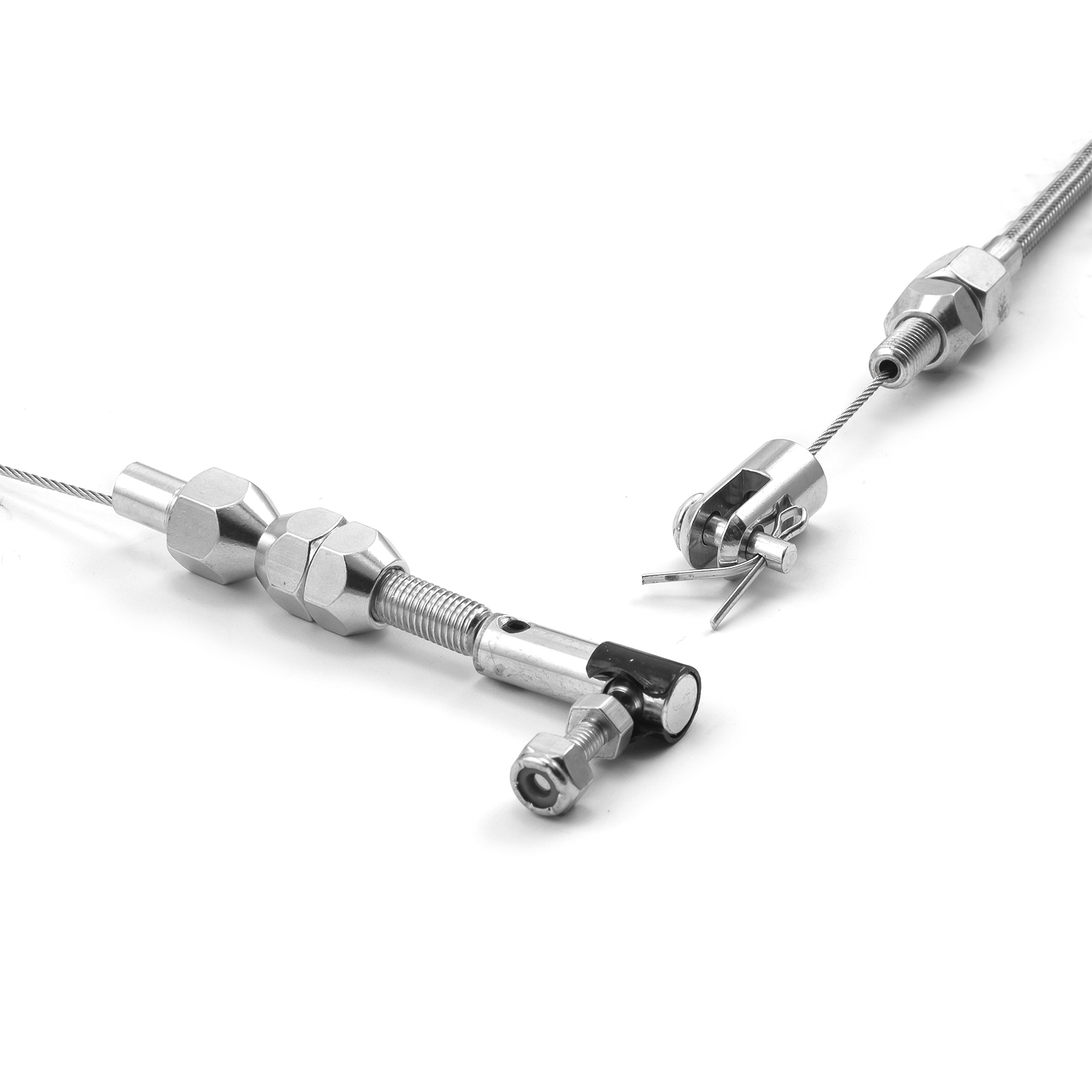 Braided Stainless Steel Throttle Cable, Polished, 24 Or 36 Inch