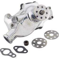 Speedway Small Block Chevy Short Aluminum Water Pump, Polished