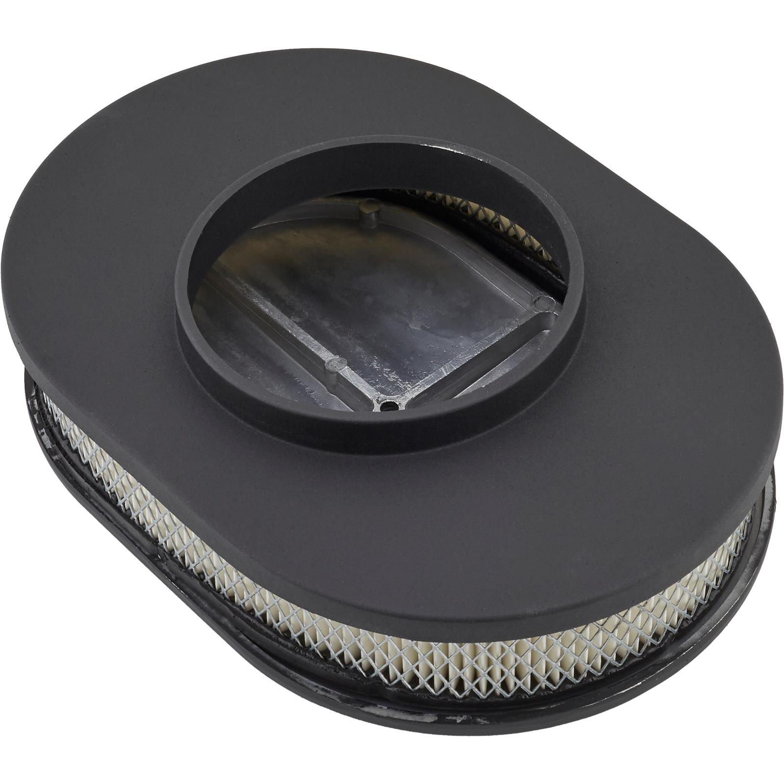 12 Inch Fully Finned Oval Air Cleaner Set w/ Paper Filter, Black