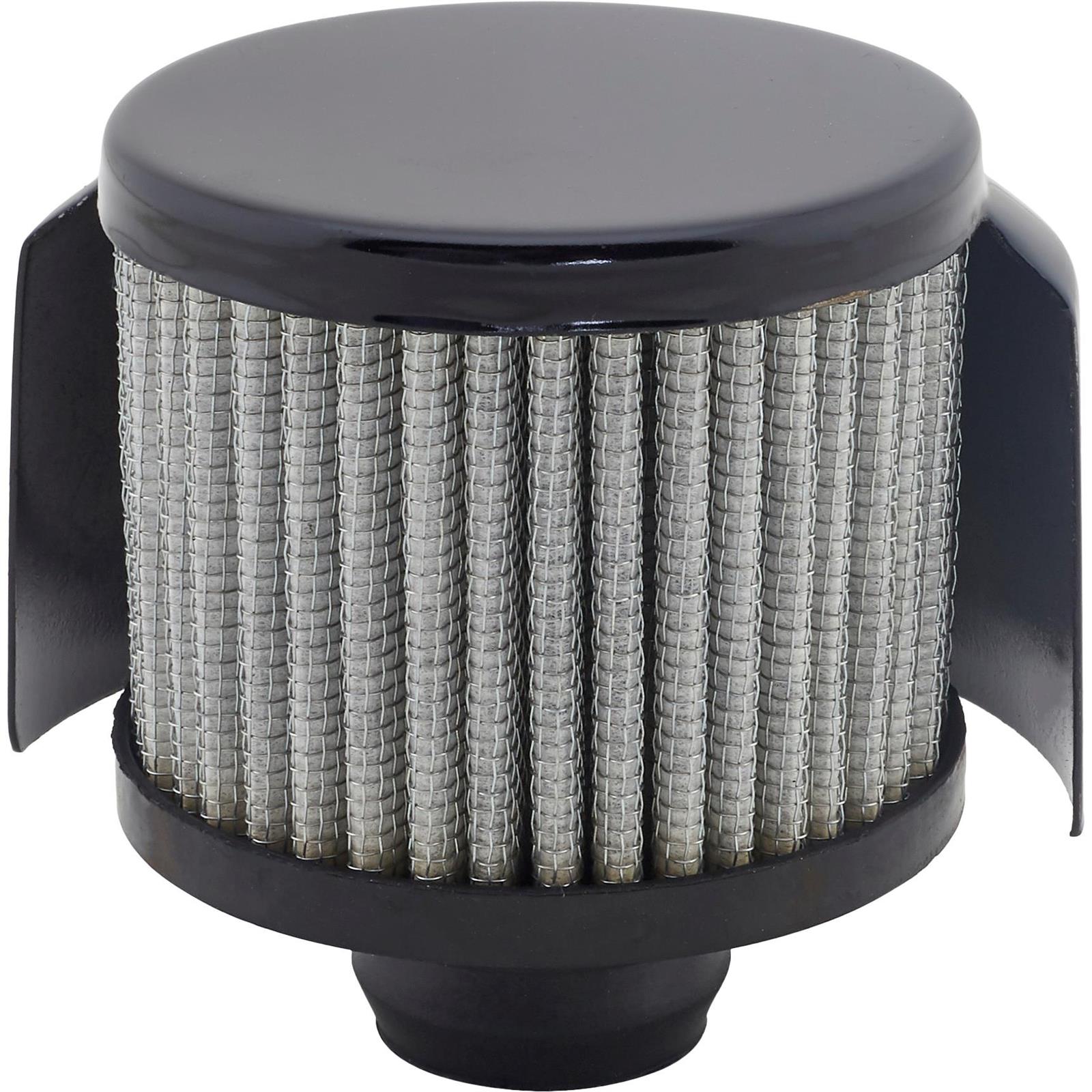 Black PushIn Valve Cover Breather With Shield