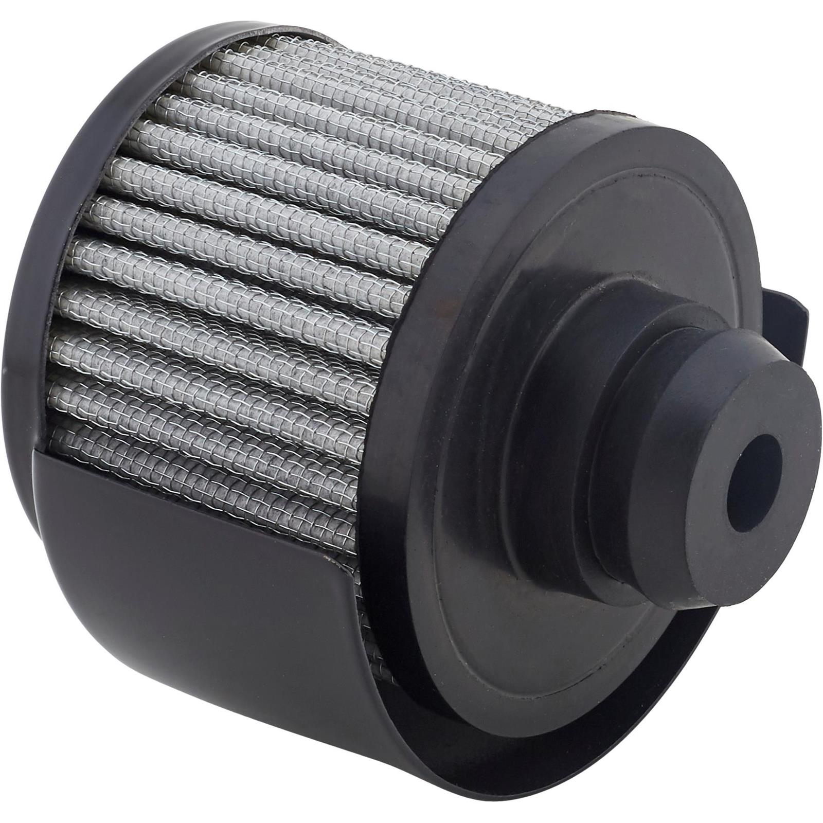 Black PushIn Valve Cover Breather With Shield