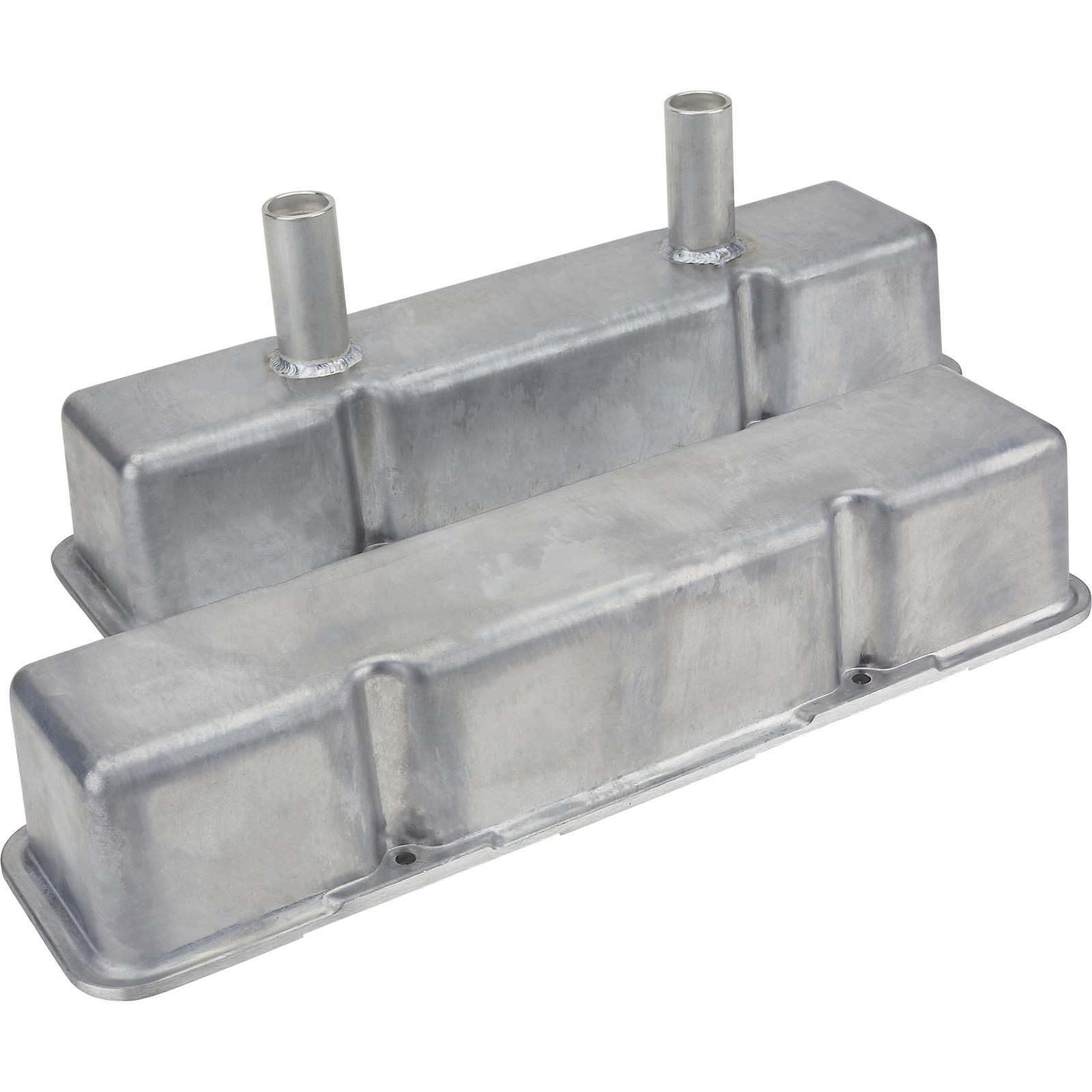 Speedway Chevy Tall Valve Covers w/ Breather Tubes, Plain Aluminum
