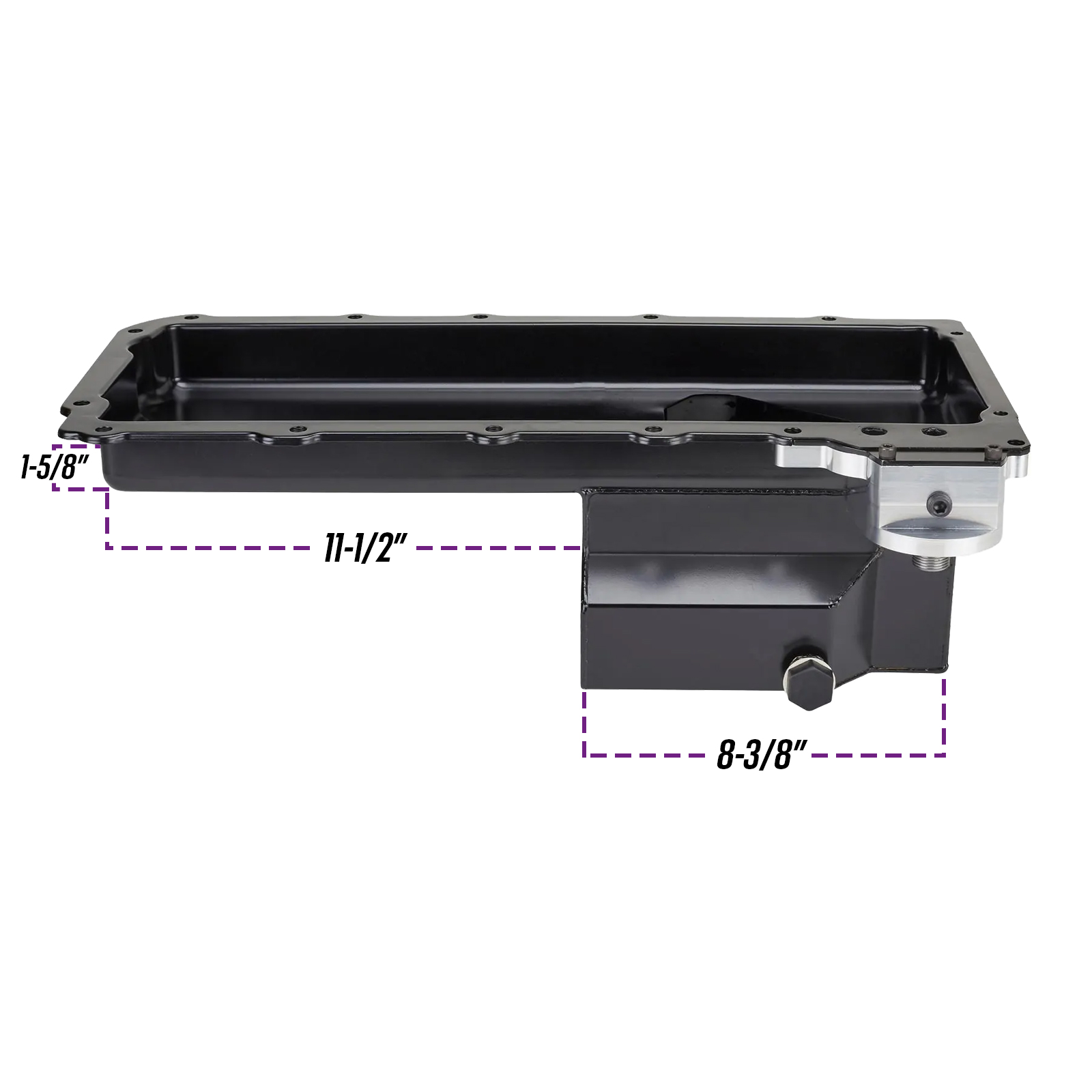 Turbo LS Swap Low Profile Oil Pan, AN 10 Turbo Drain, OEM Filter