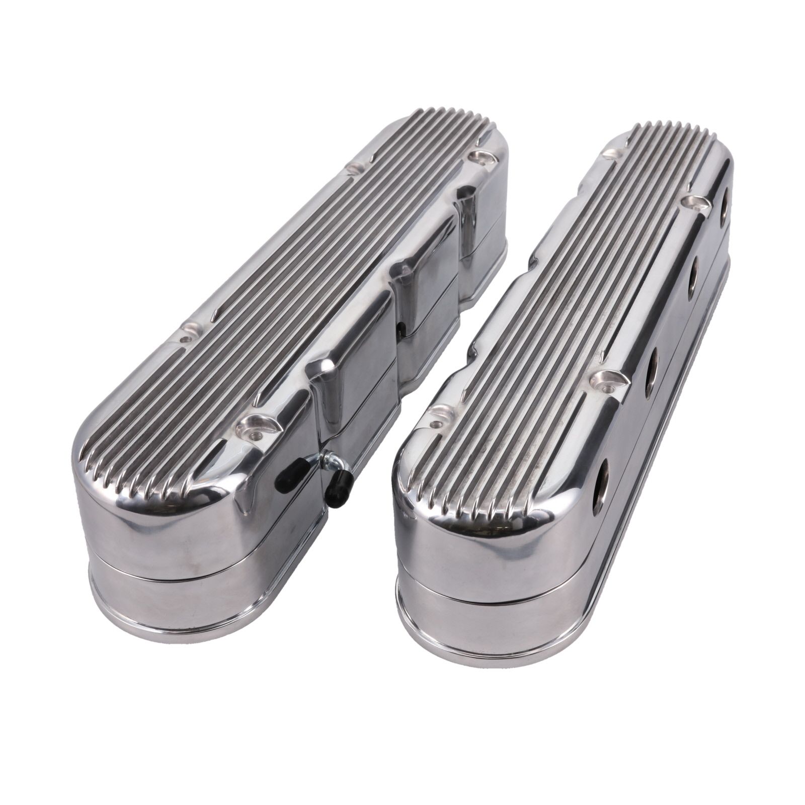 GM LS Finned Cast Alum Valve Covers, w/Coil Mounts, Pair