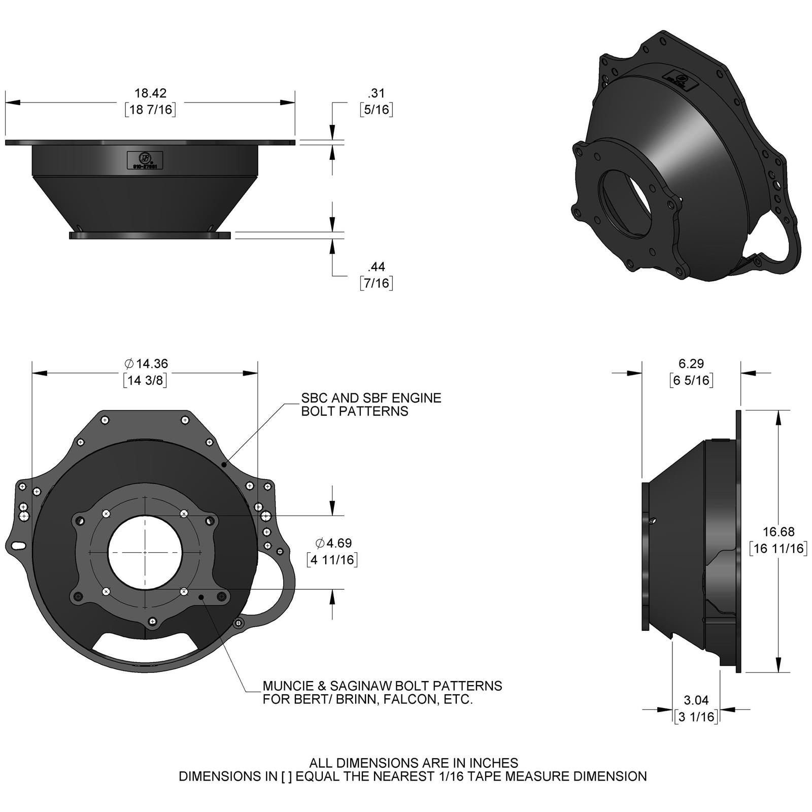 Speedway Wissota Chevy/Ford Steel Bellhousing