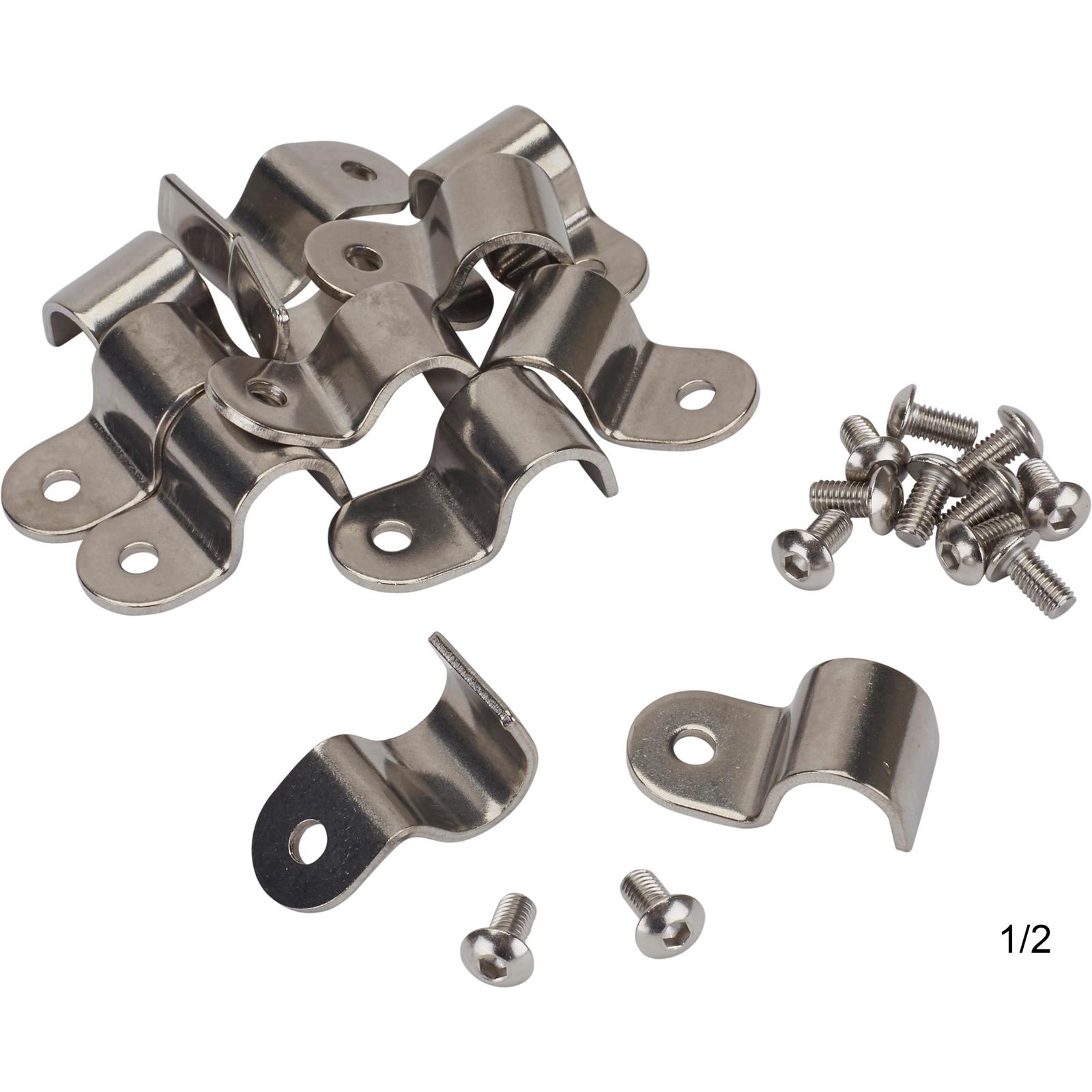 Stainless Steel Single Brake Line Tube Clamps, Bag/12