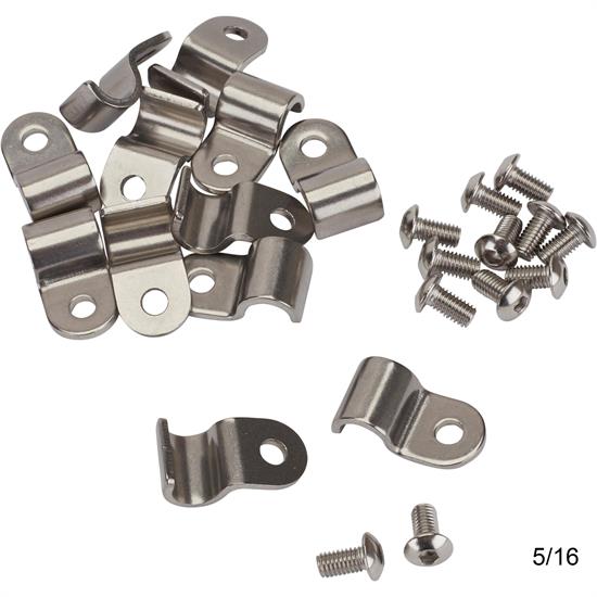 Stainless Steel Single Brake Line Tube Clamps, Bag/12