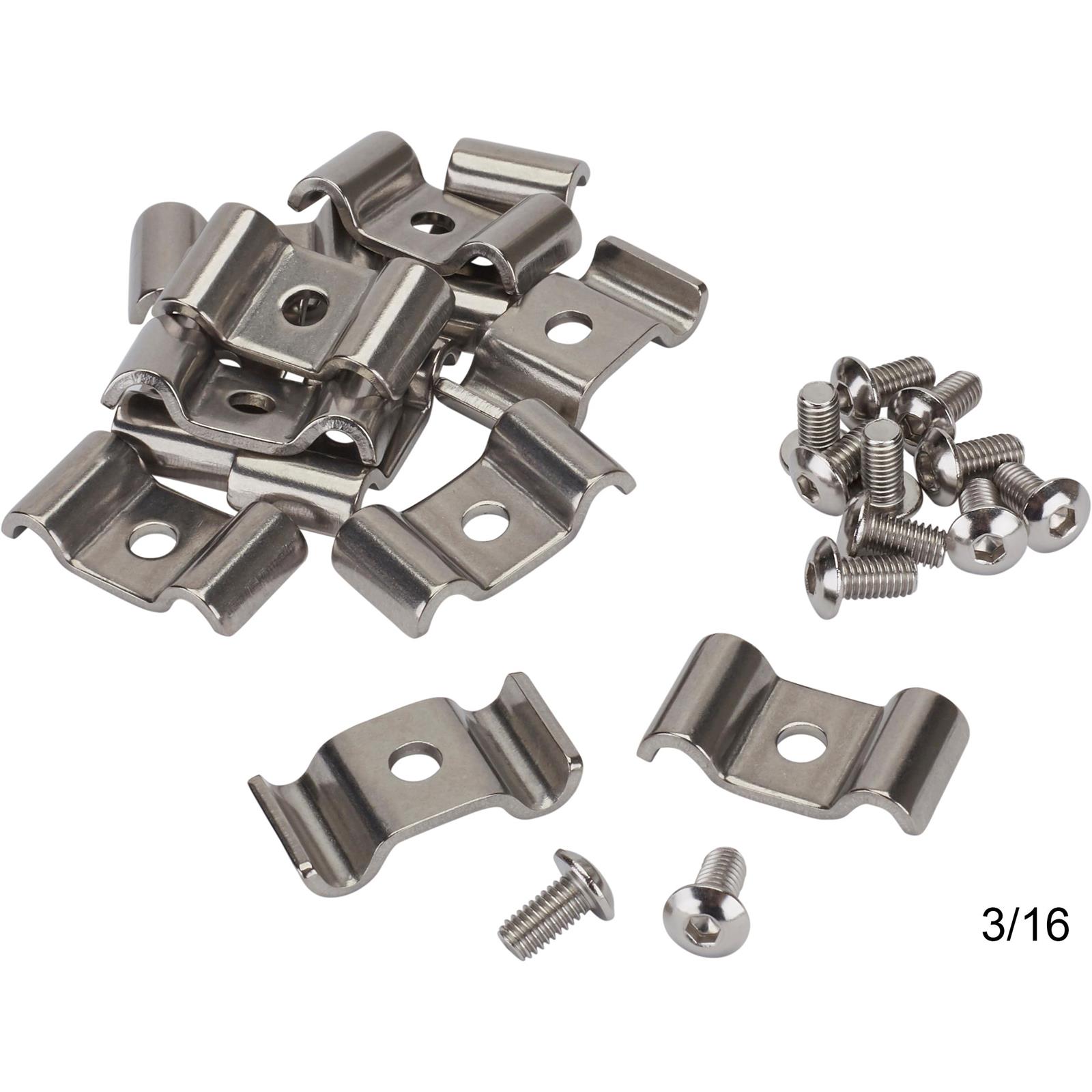 Stainless Steel Dual Brake Line Tube Clamps, Bag/12