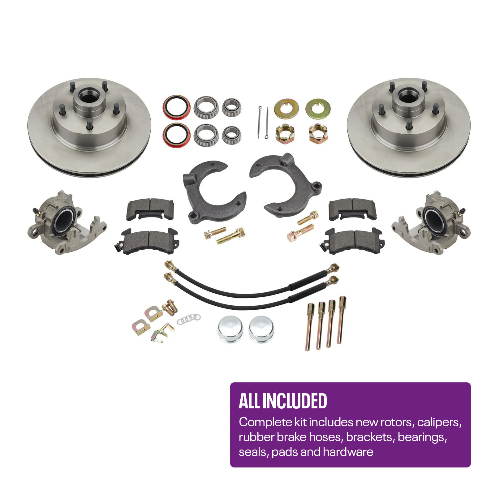 Mustang II Complete 11 In Front Disc Brake Kit, 5 on 43/4, Granada