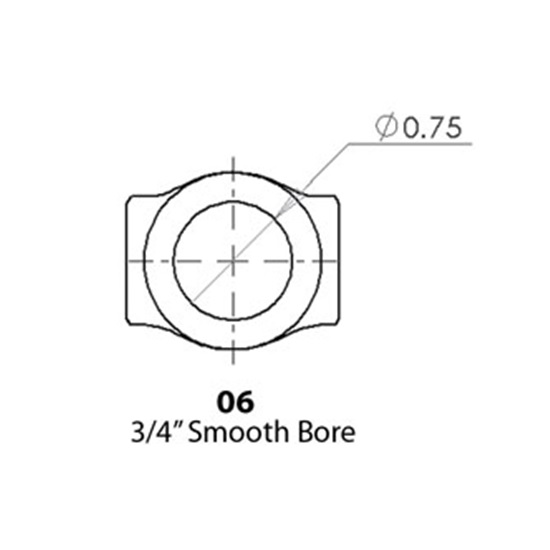 Sweet U-Joint, 3/4"-36 Spline To 3/4" Round Weld-on