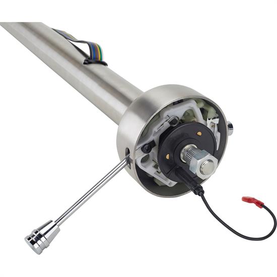 Hot Rod Nostalgia Steering Column, 30 Inch, Plain Stainless Steel