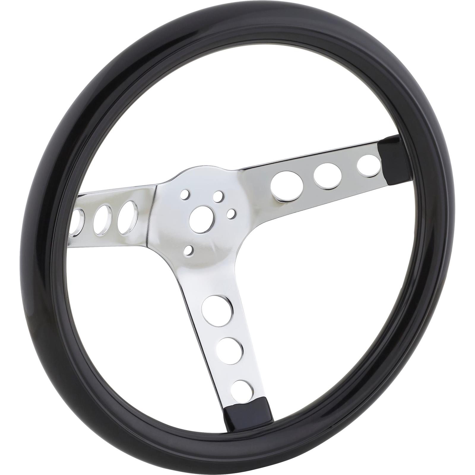 Speedway Classic 12 Inch Black Steering Wheel w/ Holes