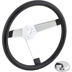 Speedway Classic Solid Spoke 13 Inch Black Steering Wheel - No Holes