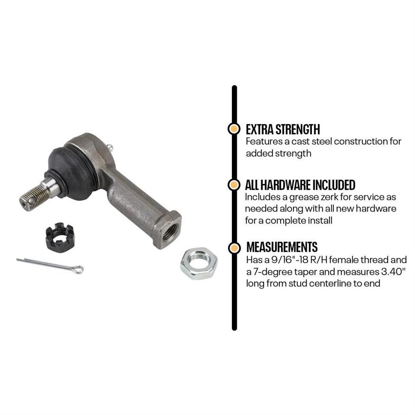 Mustang II Outer Tie Rod End, Manual Version