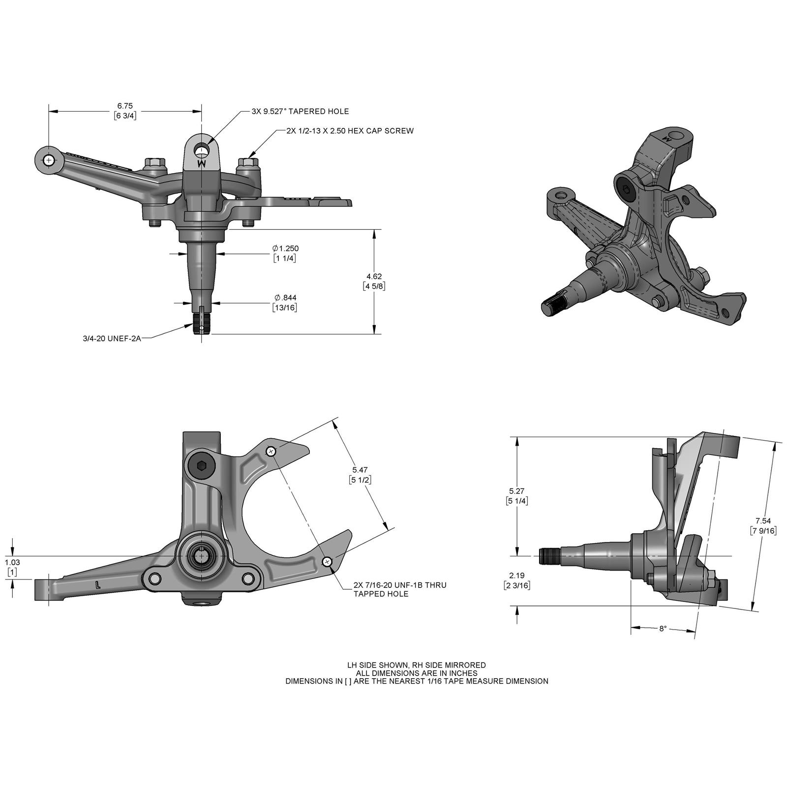 Speedway Motors 3Piece 1979Up GM Metric Midsize Spindle