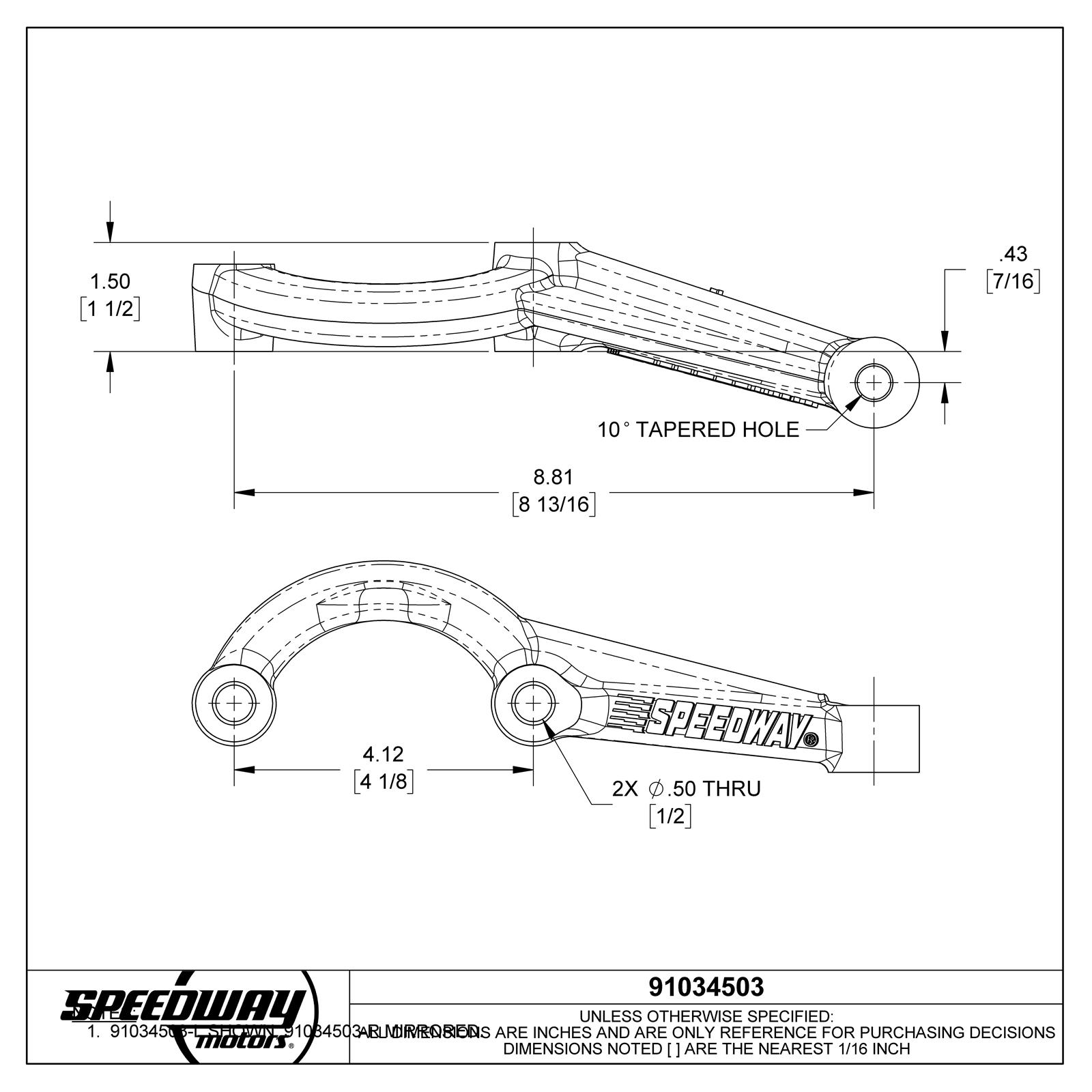 Speedway Motors 1979-Up GM Metric Midsize Spindle Steering Arm