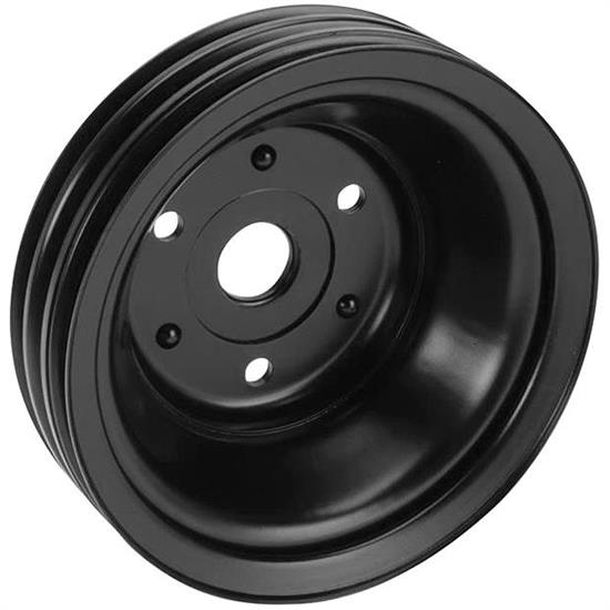Power Sterring Puller Crank Pulley 3-Groove SBC Small Block Chevy LWP Long Pump Black Sbc Pulley Kit Swp