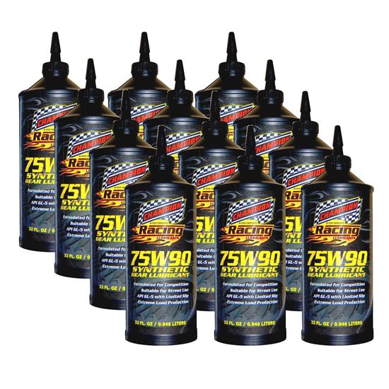 Champion Racing 4312H Full Synthetic Gear Oil, 75W90, 12/1 Quart