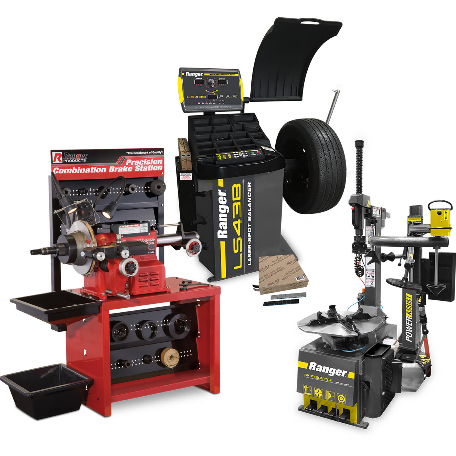 Ranger 5140130 Tire Changer R76ATR, Balancer LS43B, Lathe RL8500