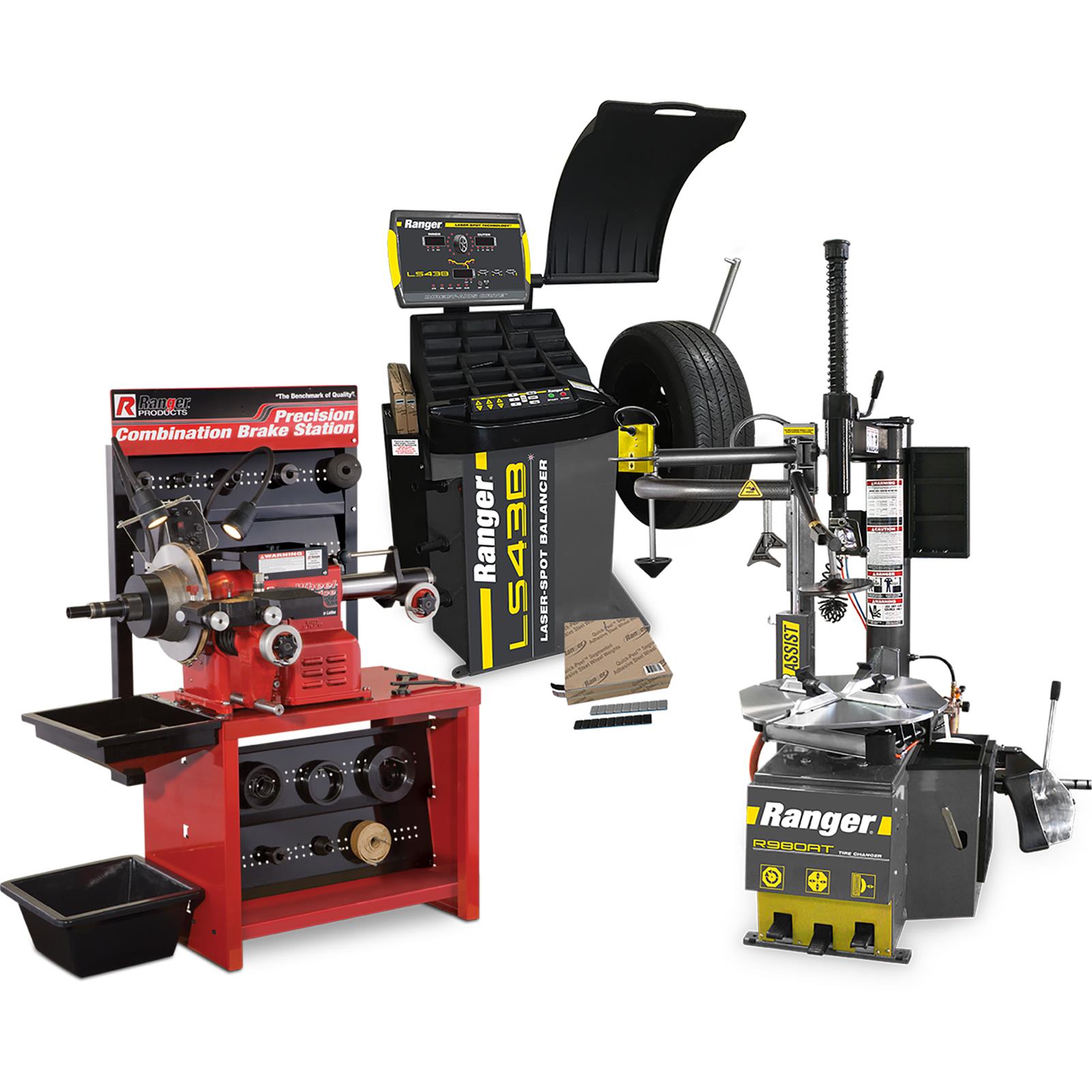 Ranger 5140132 Tire Changer R980AT, Balancer LS43B, Lathe RL8500