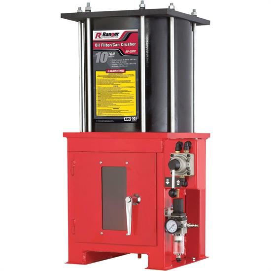 Ranger 5150067 Pneumatic Oil Filter Crusher With Stand, 10 Ton