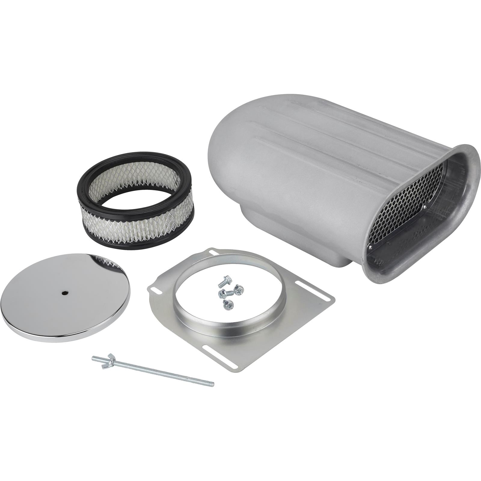 Speedway Gasser Finned Aluminum Single Quad Carburetor Air Scoops