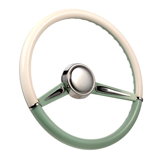 CON2R SW2SPOKEGREEN TwoTone Twin Spoke Steering Wheel, Green & White