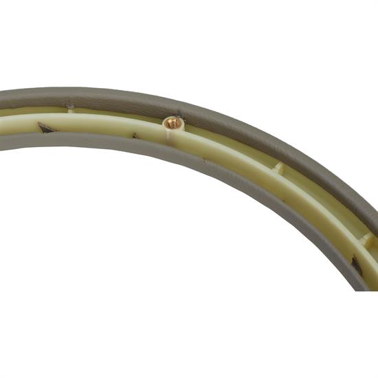 Grey Leather Steering Wheel Wrap