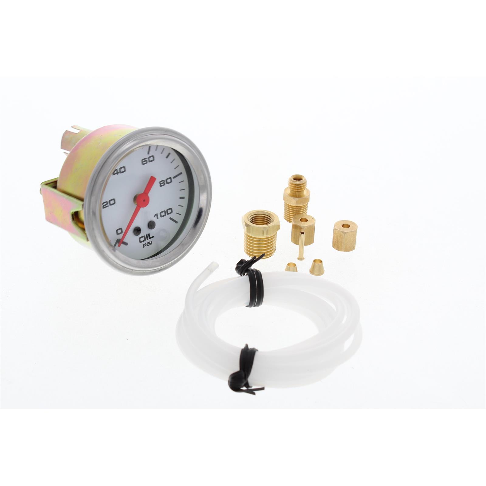 Speedway Mechanical Oil Pressure Gauge, 21/16 Inch, White
