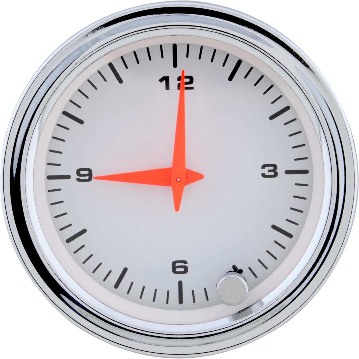 Speedway White Face Dash Clock, 2-1/16 Inch