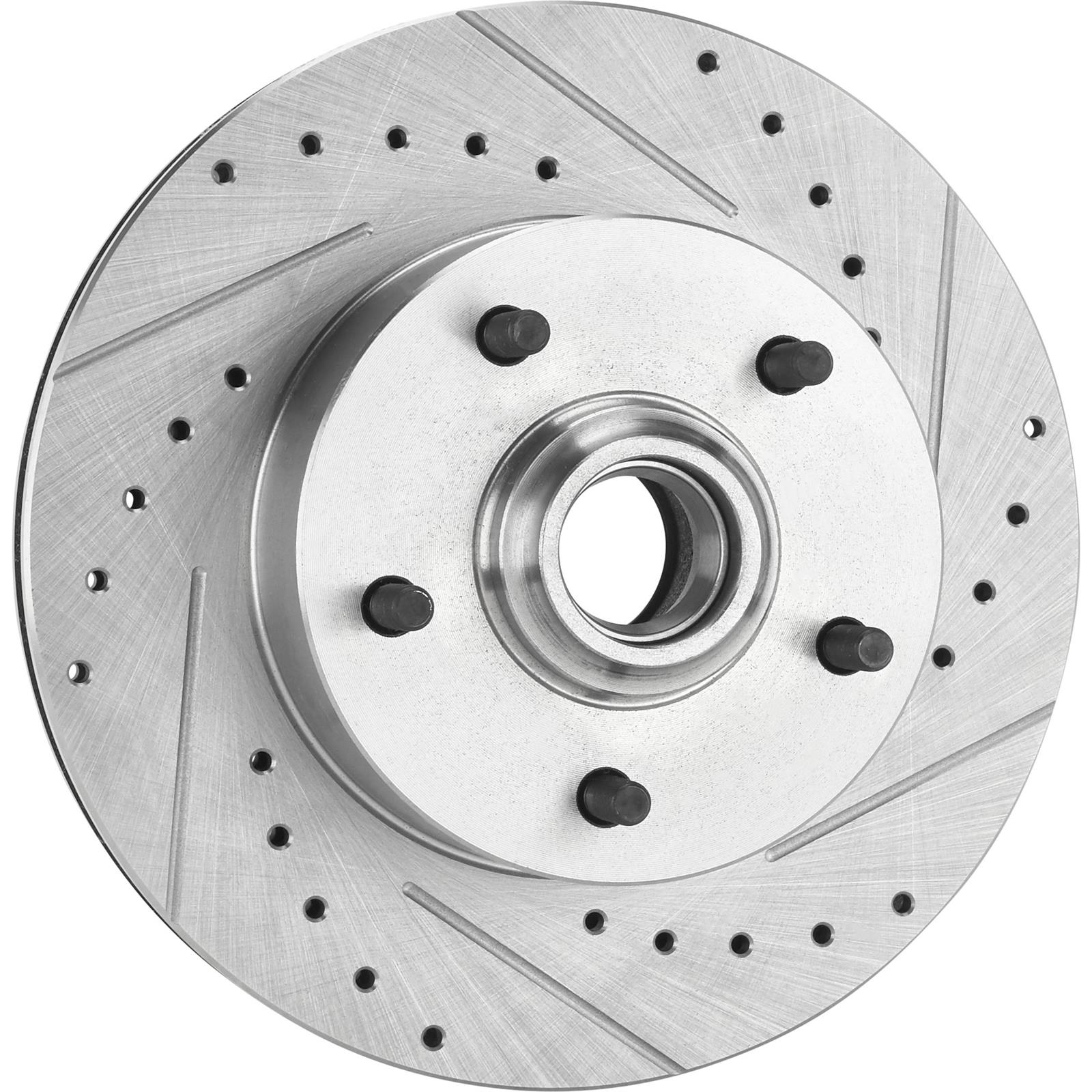 Mustang II Complete 11 In Front Disc Brake Kit, Drilled/Slotted