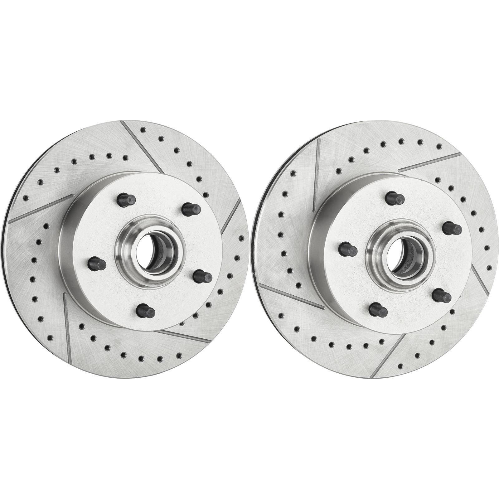 6972 GM Drilled and Slotted Brake Rotors, 11 In., 5 on 4 3/4 BP