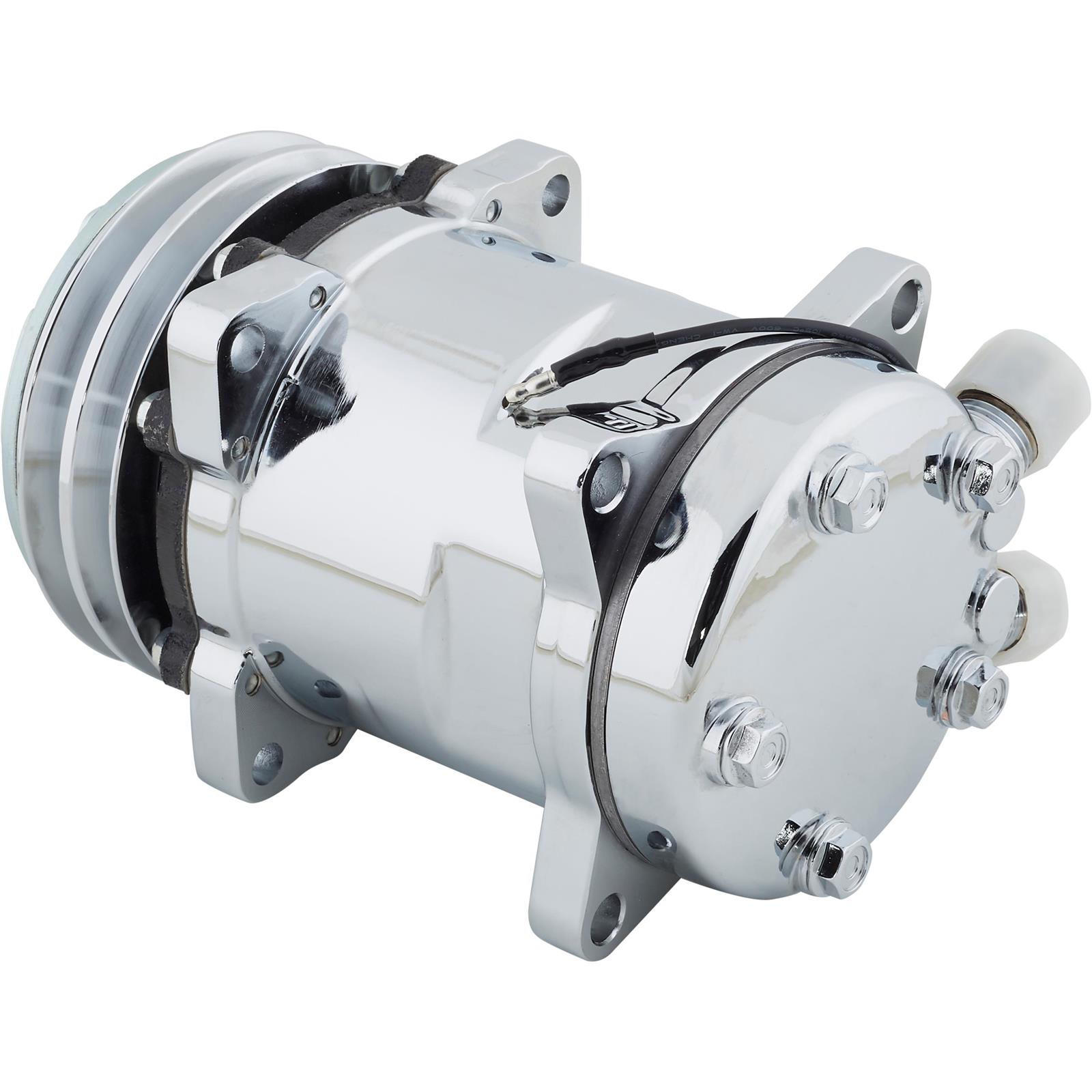 New A/C Compressor With 8-Groove Serpentine Pulley - Sanden 508 Style, Aluminum, 12V (Part #HC5004C)-962424