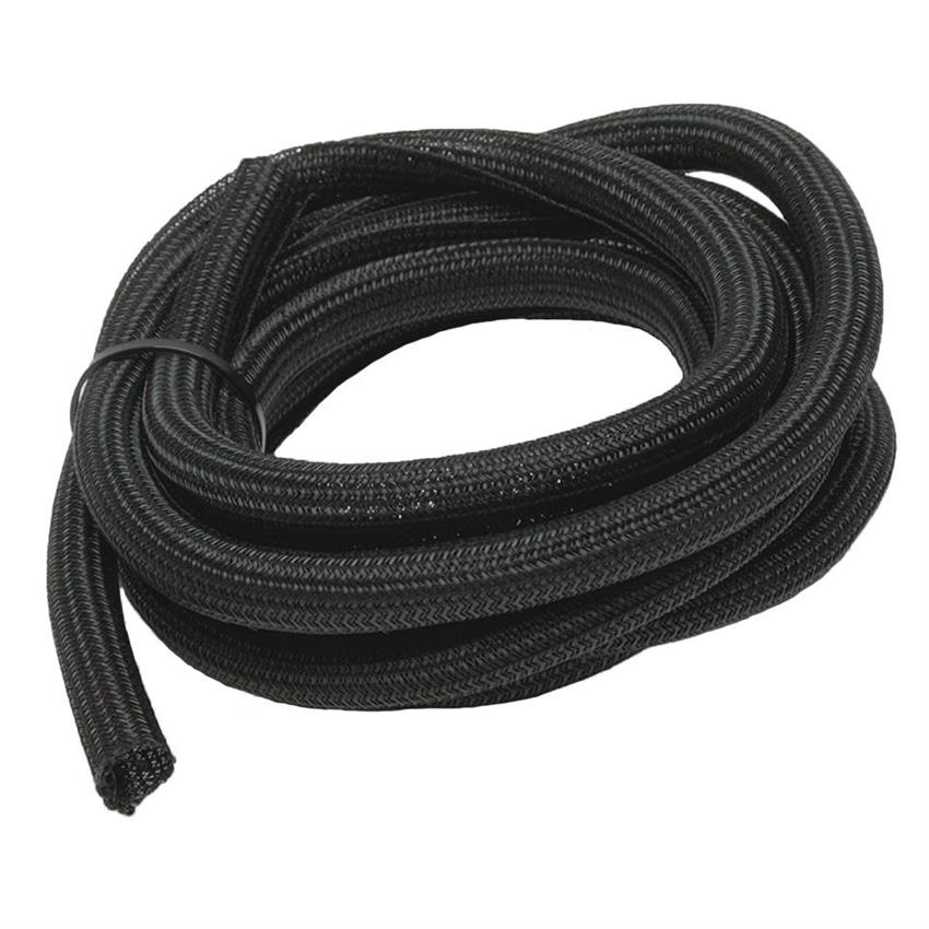 PWI70902 0.5 in. x 10 ft. Split Braided Sleeving Powerbraid Wire Wrap, Black