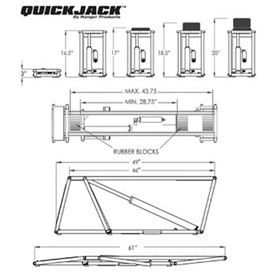 Ranger Products BL3500 QuickJack 3500 Lb Car Jack Support System