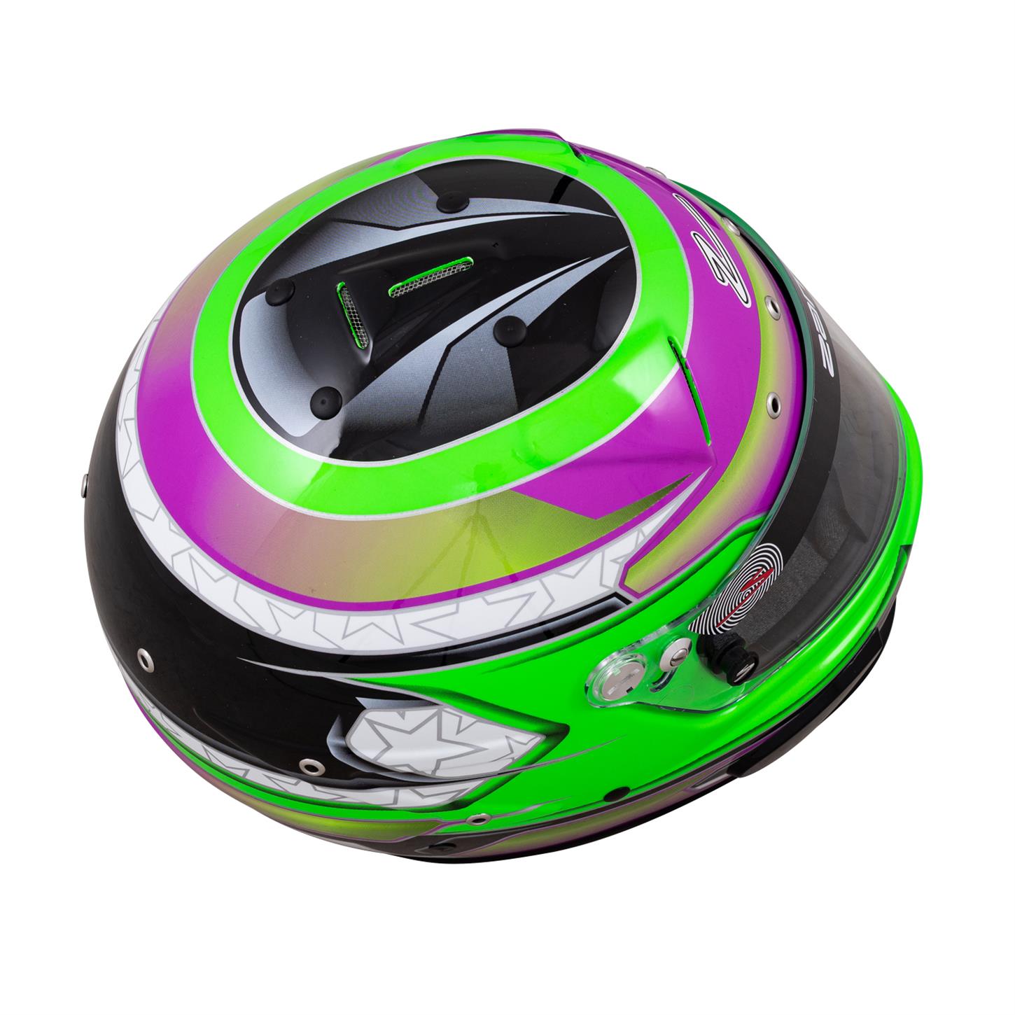 Zamp RZ-70E Switch Graphic Helmet, Green/Purple