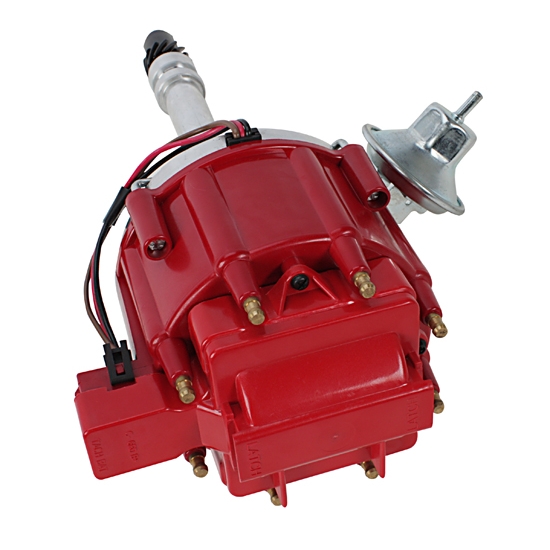 SBC BBC HEI Distributor and Red Spark Plug Wiring Kit | eBay