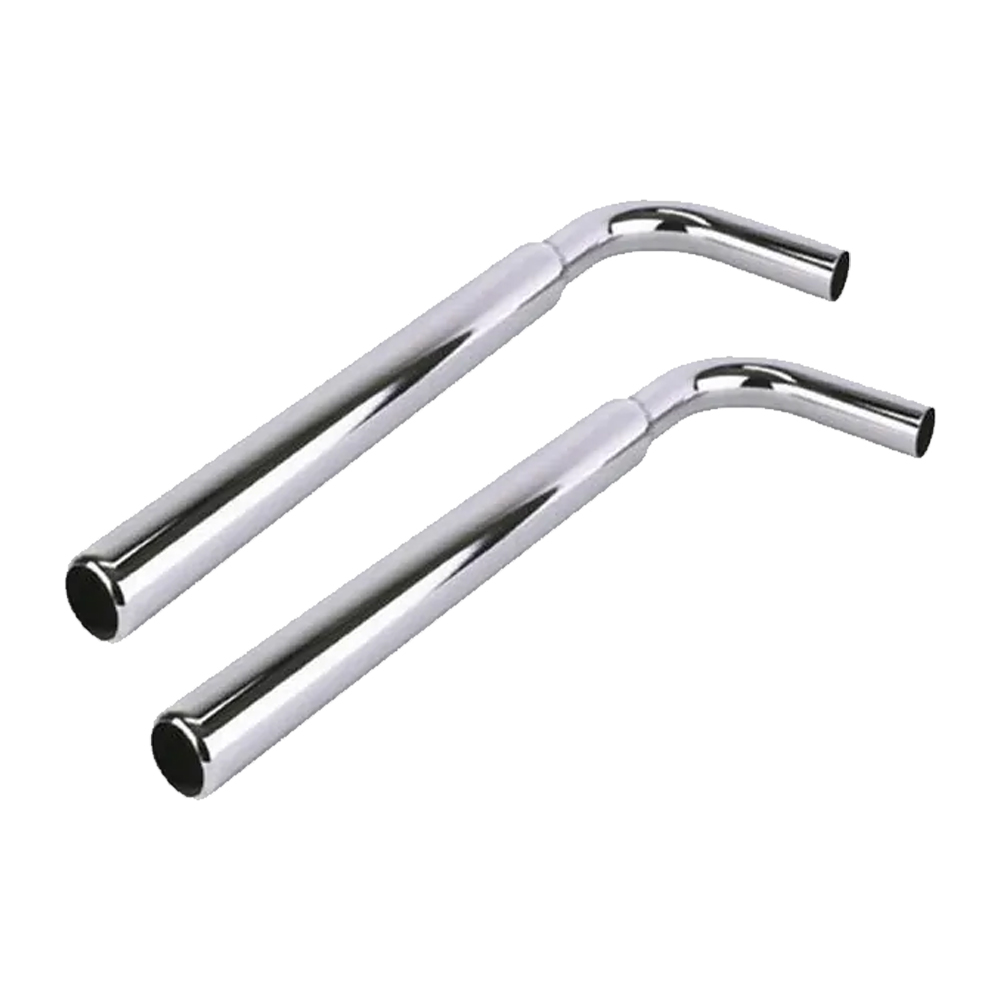30 Inch Chrome Bellflower Exhaust Tip, 2-1/2 Pipe, 1-7/8 O.D. 2PK
