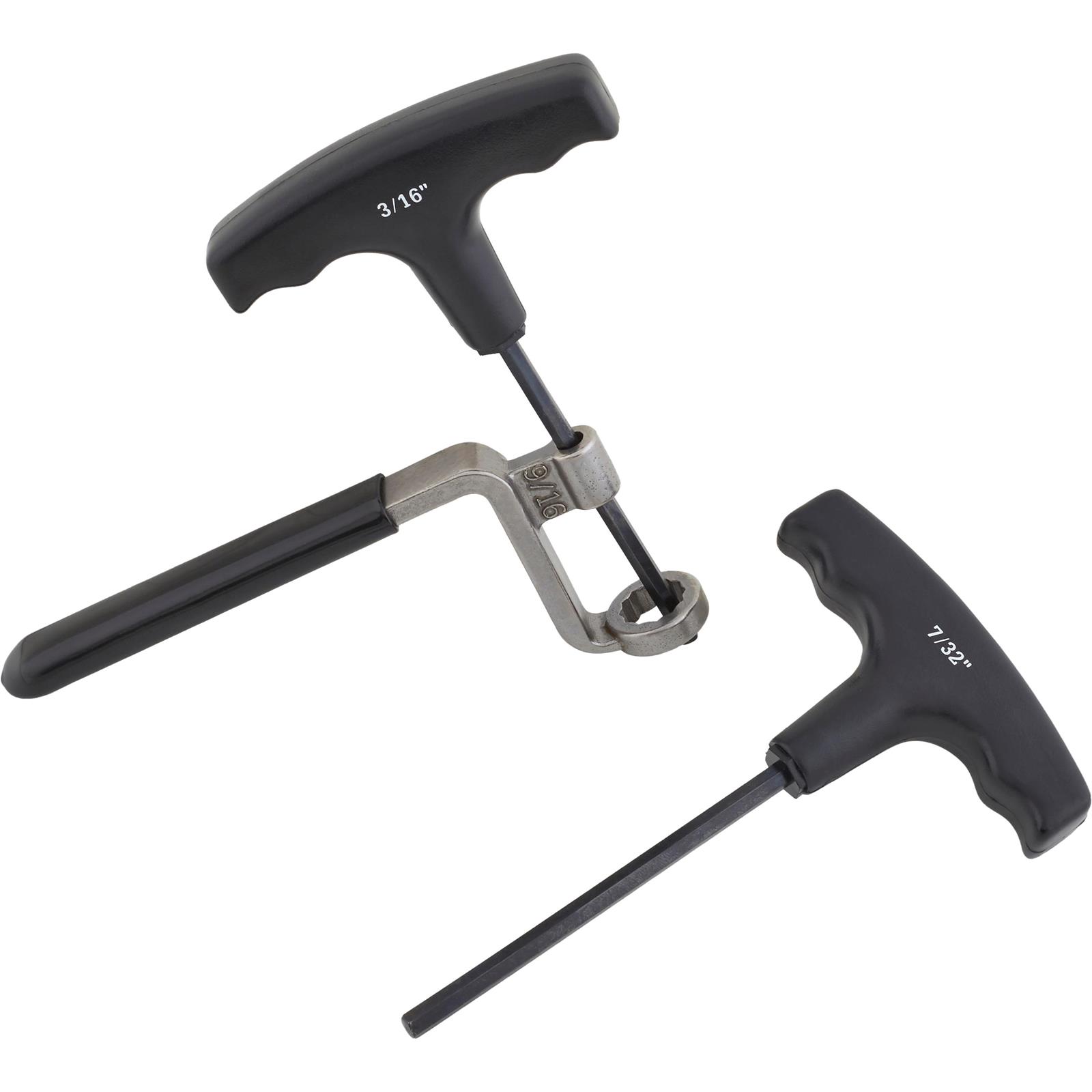 Valve Lash Rocker Wrench, 9/16 In w/ 3/16 and 7/32 In. TWrenches